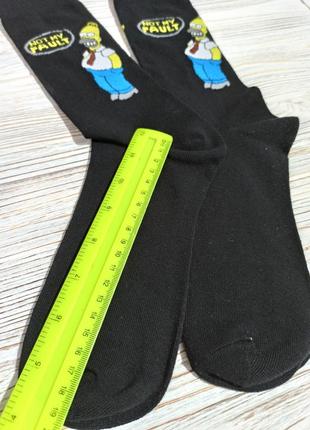 Высокие мужские носки с принтом симпсон, детские носки simpson, носки унисекс, подарок ребенку.3 фото
