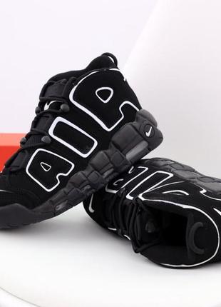 Мужские кроссовки nike air more uptempo black черного цвета