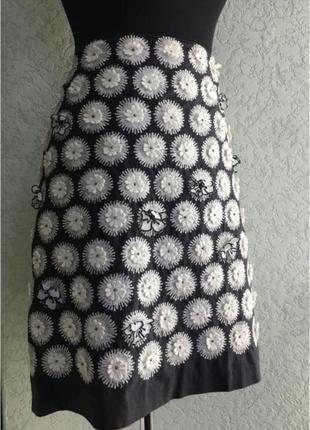 Marc cain дизайнерская юбка в объемный принт цветка2 фото