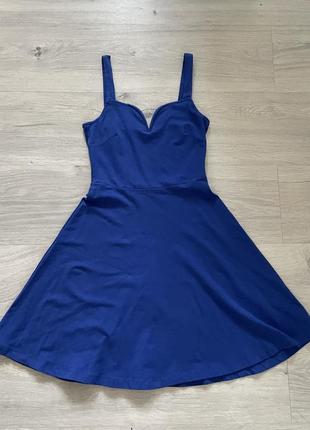 Короткое синее платье2 фото