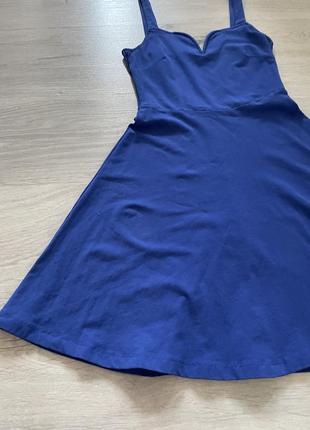 Короткое синее платье3 фото