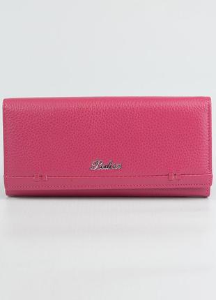 Рожевий шкіряний гаманець жіночий на магнітах, класичний молодіжний гаманець з натуральної шкіри2 фото