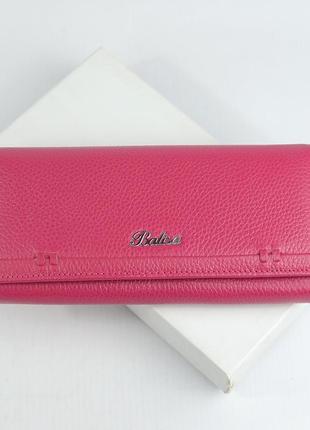 Рожевий шкіряний гаманець жіночий на магнітах, класичний молодіжний гаманець з натуральної шкіри3 фото