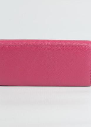 Рожевий шкіряний гаманець жіночий на магнітах, класичний молодіжний гаманець з натуральної шкіри4 фото