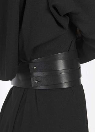 Широкий пояс корсет из натуральной кожи , оби пояс, кушак , кимоно пояс