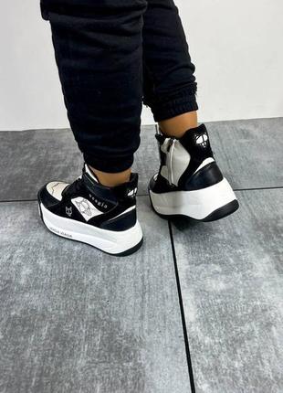 Зимові кросівки високі, хайтопи снікерси на високій платформі з танкеткою. зимние...