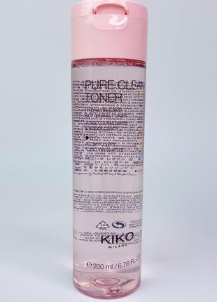 Тонік для обличчя kiko milano pure clean toner. зволожуючий тонік кіко мілано. очищуючий тонік