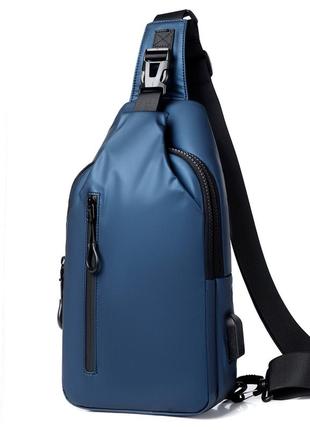 Спортивная сумка слинг corze 0126blu, синяя1 фото