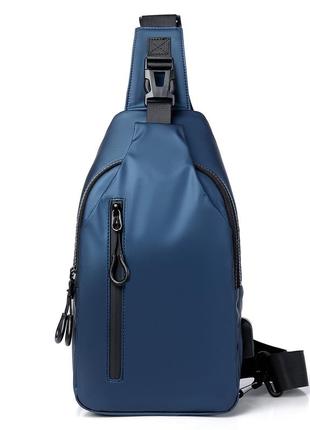 Спортивная сумка слинг corze 0126blu, синяя2 фото