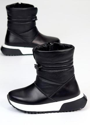Ботинки "ally", черные, натуральная кожа, зима4 фото