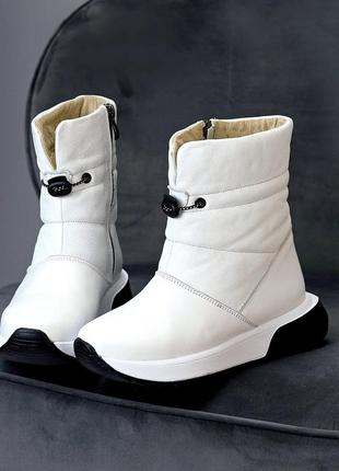 Ботинки "ally", белая, натуральная кожа, зима