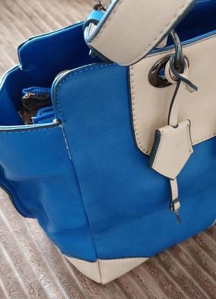 Яркая синяя сумка сумочка кожзам6 фото