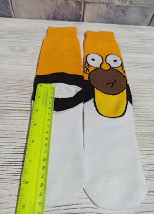 The simpson оригінальні високі чоловічі шкарпетки, носочки с принтом симпсоны для деток,высокие прикольные носки симпсон.4 фото
