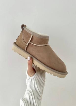 Замшевые водостойкие угги ультра мини, ugg ultra mini. внутри цельная овчина.