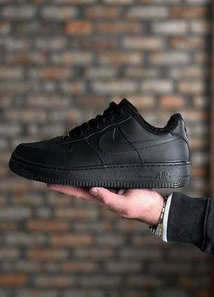 Кроссовки nike air force low black winter1 фото