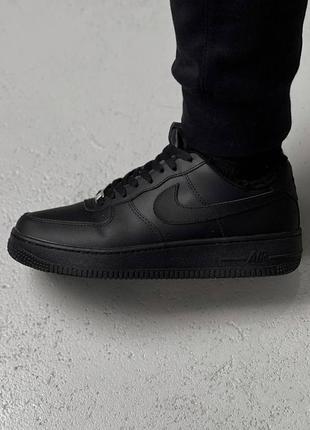 Кроссовки nike air force low black winter5 фото