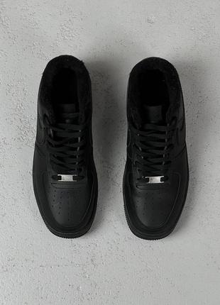 Кроссовки nike air force low black winter3 фото