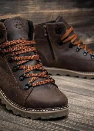 Зимние ботинки ботинки caterpillar темно-коричневого цвета с молнией3 фото