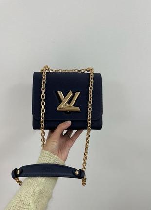 Красива стильна жіноча сумка louis vuitton large  в темно синьому кольорі луї вітон4 фото