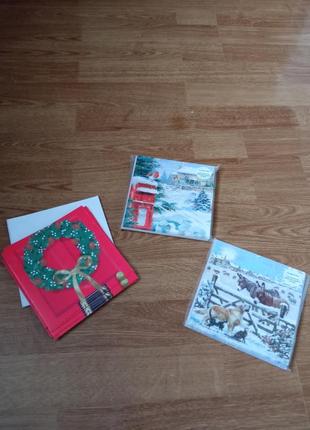 Шикарные открытки с конвертами до нового года, резьбовая2 фото