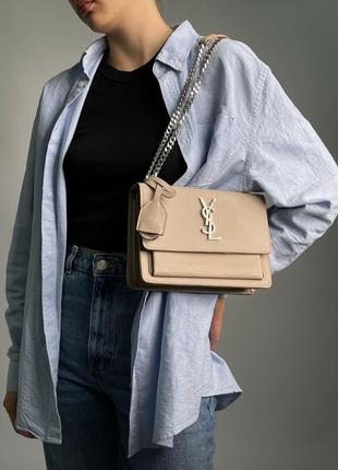 Популярная женская сумка клатч yves saint laurent sunset  люксова бренд лоран8 фото