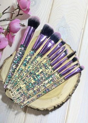 Хит! 10 шт таклон кисти для макияжа набор shimmer probeauty1 фото