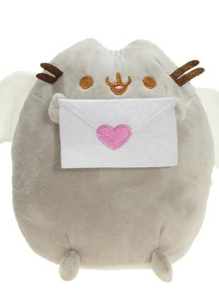 Плюшевая мягкая игрушка кот пушин с письмом 15х18см pusheen cat1 фото