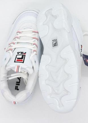 Женские полностью белые кроссовки fila ray.  36. размеры в наличии: 36.4 фото