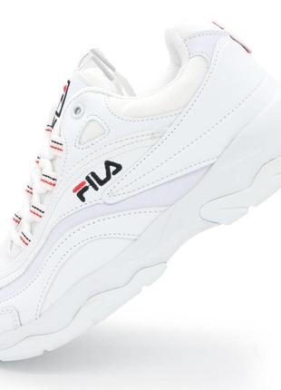 Женские полностью белые кроссовки fila ray.  36. размеры в наличии: 36.1 фото