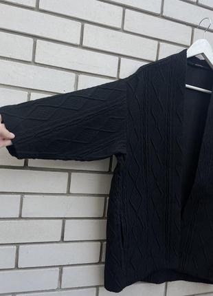 Фактурный черный жакет-кимоно,пиджак, блейзер, кардиган massimo dutti3 фото