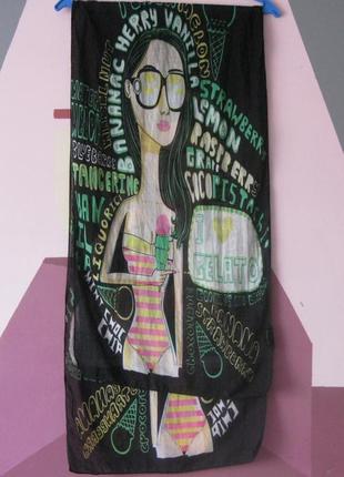 Custo barcelona шарф шейный платок шаль очки девушка полупрозрачная1 фото