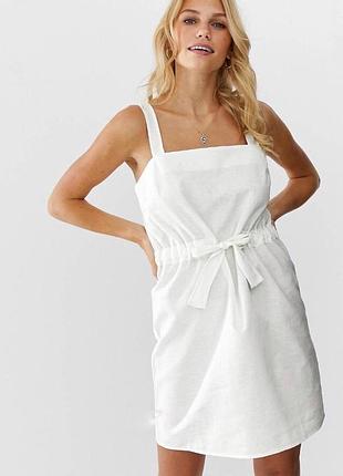 Новий лляний білий сарафан. лляна біла сукня. asos. розмір xs-xxs