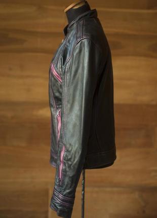 Байкерская черная кожаная женская куртка mage, размер s, m4 фото