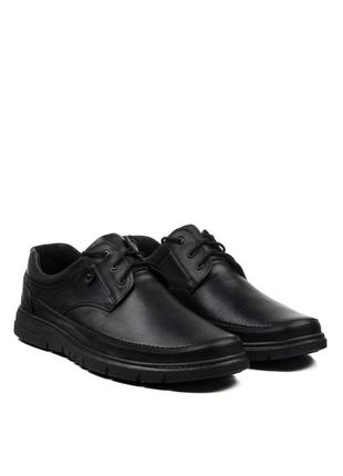 Туфли мужские кожаные черные на шнуровке 27251 фото