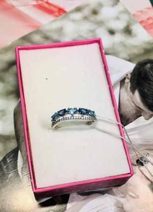 Кольцо серебряное 925 пробы с натуральными камнями