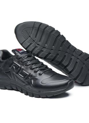 Стильные черные качественные мужские кроссовки демисезоны,осенни,кожаные/натуральная кожа-мужская обувь8 фото