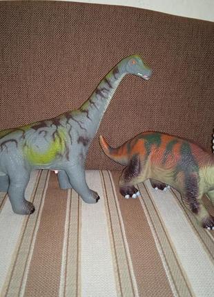 Большие резиновые динозавры со звуком/трицератопс/диплодок/40 см1 фото