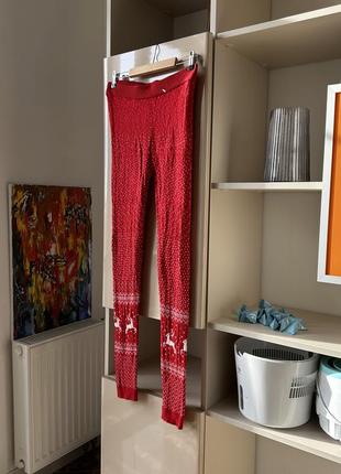 Новогодние штаны лосины теплая пижама от esmara с оленями не victoria secret pink1 фото