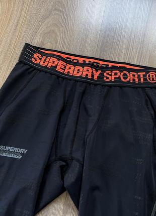 Мужские эластичные беговые термо лосины тайтсы superdry4 фото