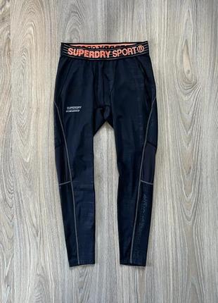 Чоловічі еластичні бігові термо лосини тайтси superdry