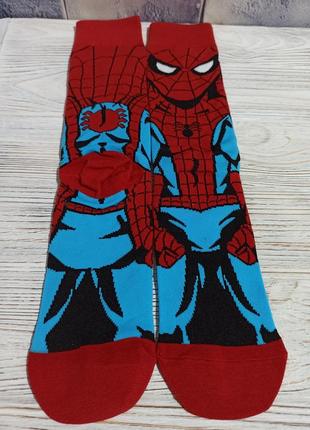 Шкарпетки spider man, високі чоловічі. прикольные носки спайдер мен, носочки для фанатов человек-паук.2 фото