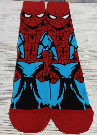 Шкарпетки spider man, високі чоловічі. прикольные носки спайдер мен, носочки для фанатов человек-паук.1 фото