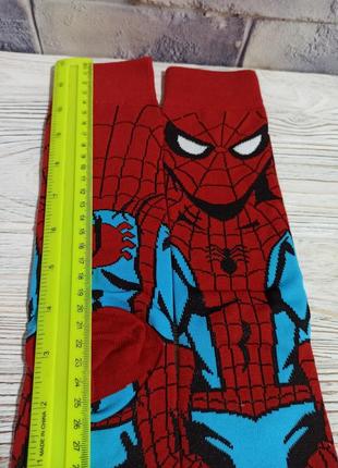 Шкарпетки spider man, високі чоловічі. прикольные носки спайдер мен, носочки для фанатов человек-паук.3 фото