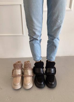 Зимние ботинки на липучке
цвет: визон, натуральная кожа/замша9 фото