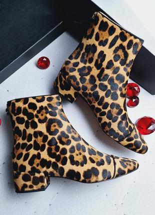 J.crew оригинал леопардовые ботинки из меха пони на небольших каблуках5 фото
