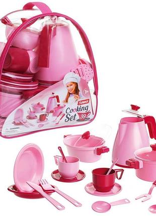 Детский игровой набор посуды cooking set юника 71764, игрушечная посуда 39 предметов