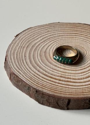 Красивая кольца кольцо бижутерия золотисто-зеленая