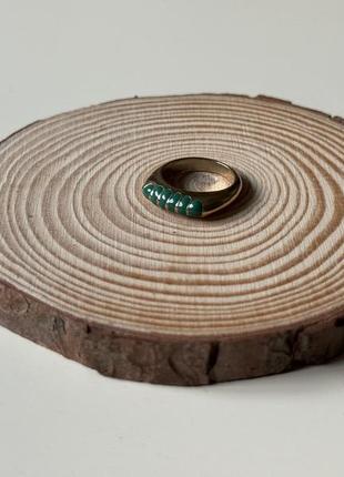 Красивая кольца кольцо бижутерия золотисто-зеленая2 фото