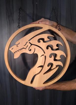 Голова огненного дракона. подвесной декор на стену огненный дракон. 2024 год деревянного дракона.5 фото
