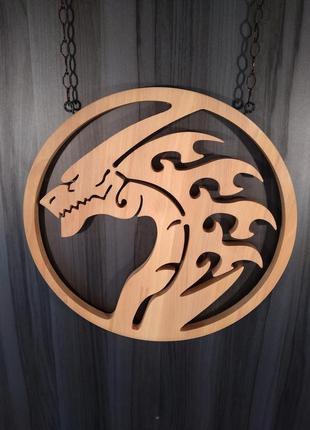 Голова огненного дракона. подвесной декор на стену огненный дракон. 2024 год...